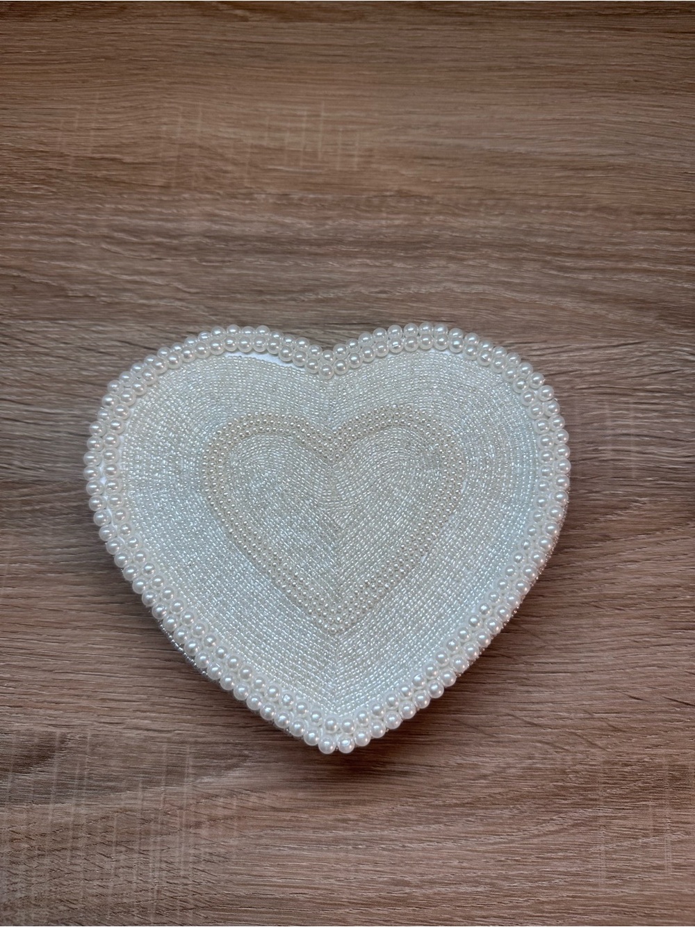 Melissa Heart-Shaped Pearl Beaded Mini Bag in Ivory